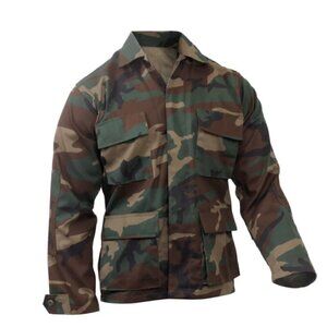 Rothco Woodland Camo BDU Shirt Size Medium - wear like a jacket!